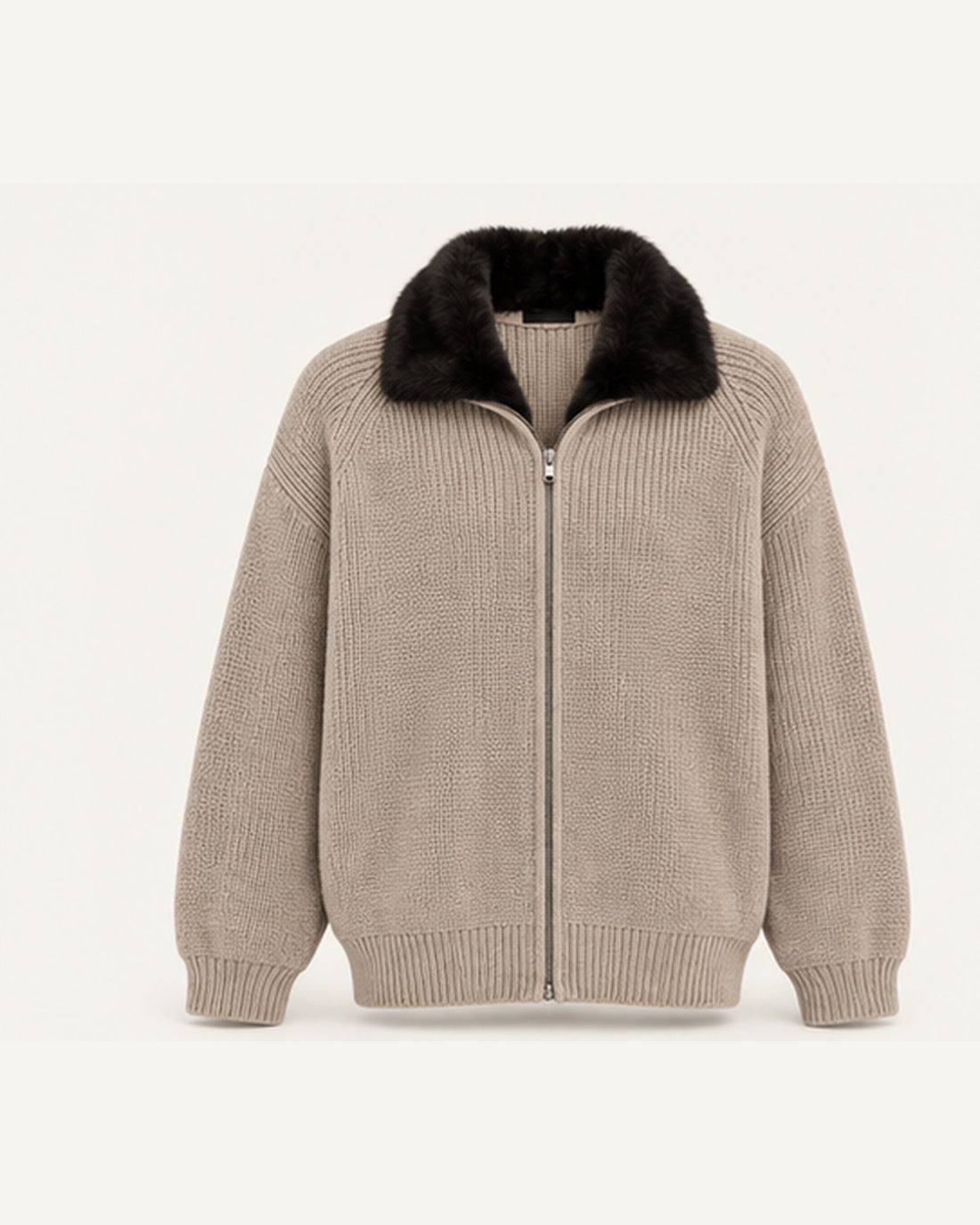 The Engadin Zip Knit — Fur Collar