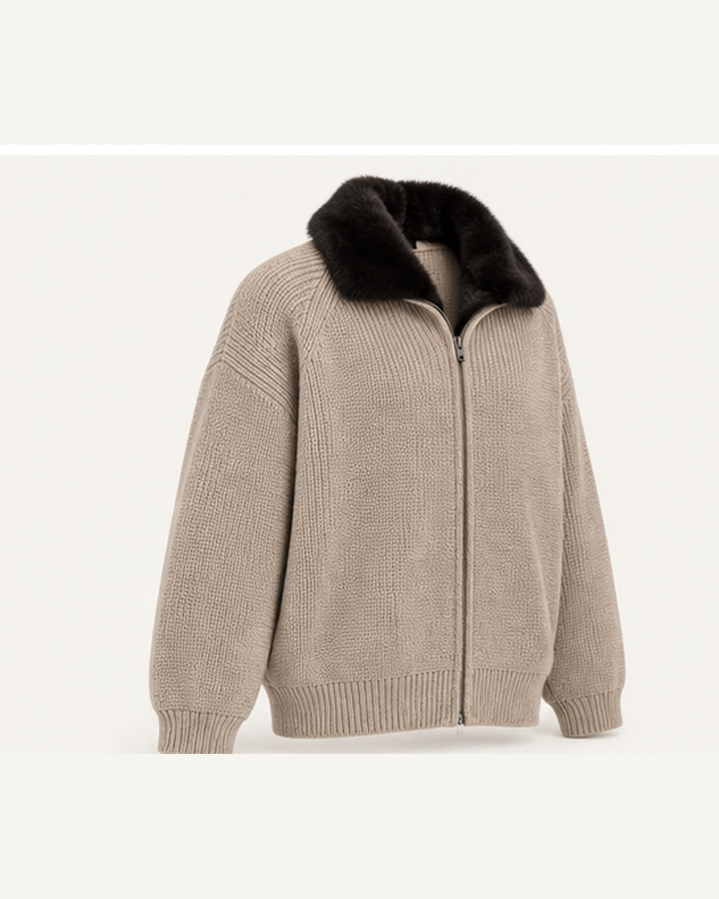 The Engadin Zip Knit — Fur Collar