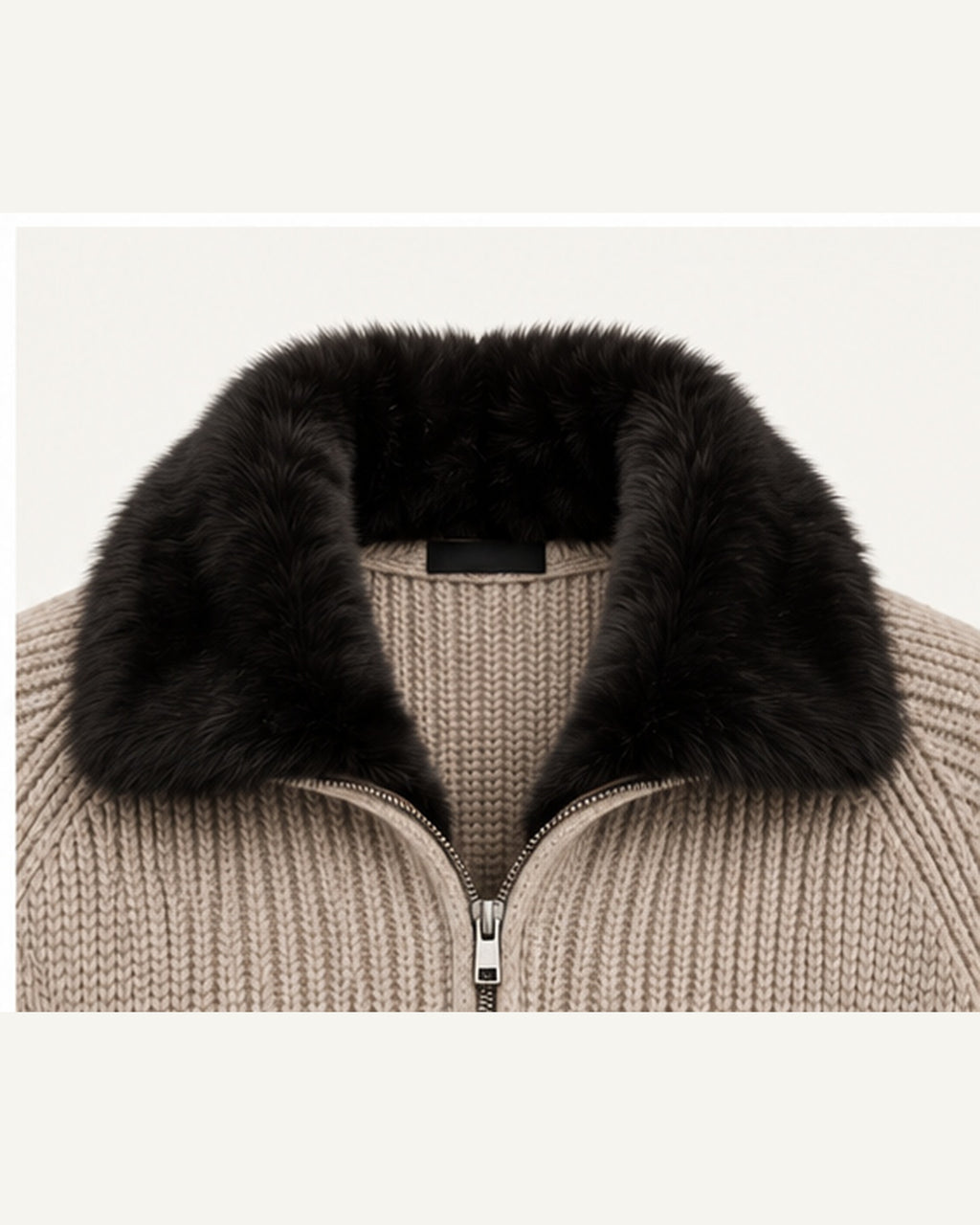 The Engadin Zip Knit — Fur Collar