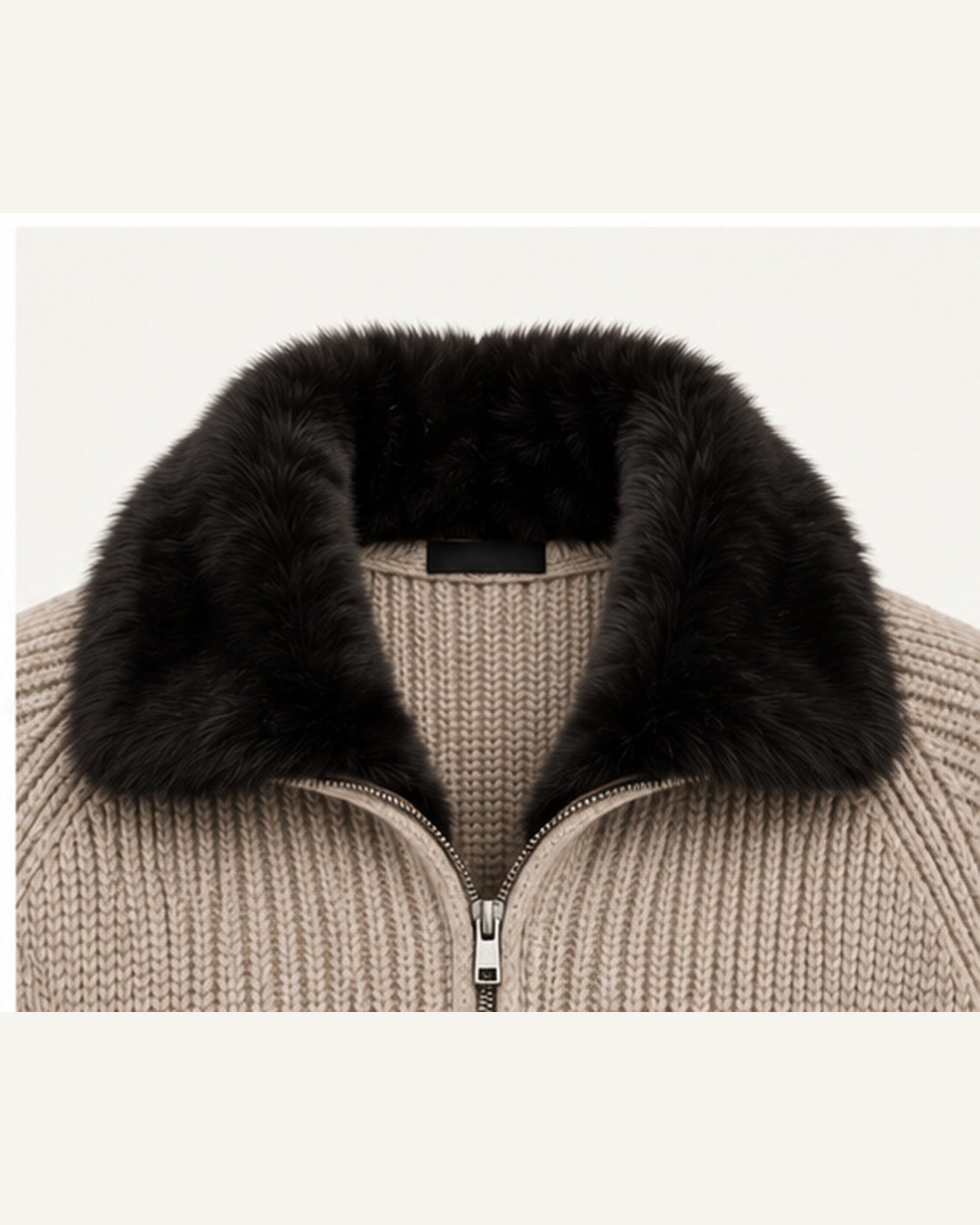 The Engadin Zip Knit — Fur Collar